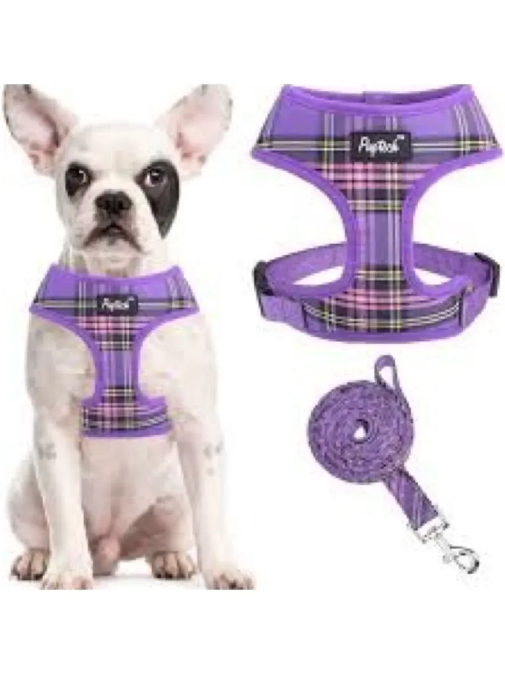 NWT Puptech Purple Plaid Pet Harness. Size Medium